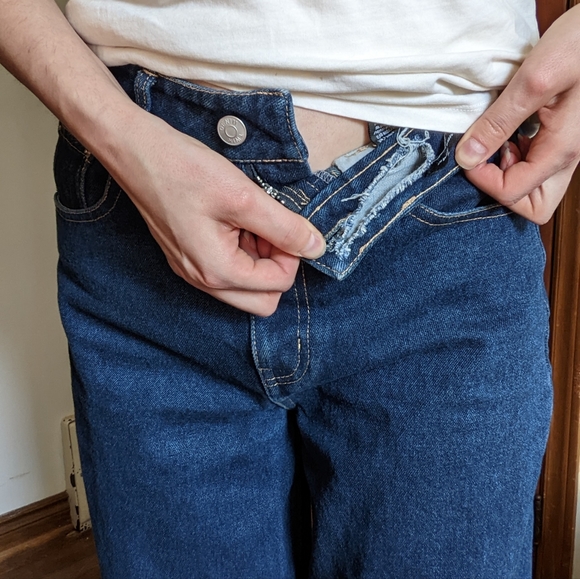 High Waist Organic Cotton Barrel Mom Jeans by Twik - Picture 5 of 9